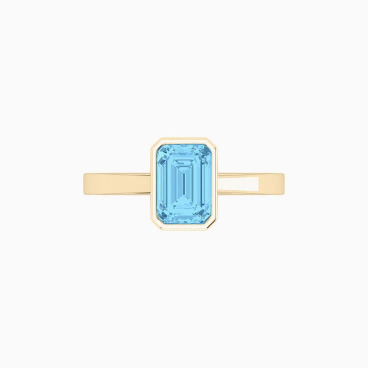Sky Blue Topaz Bezel Set Emerald Cut