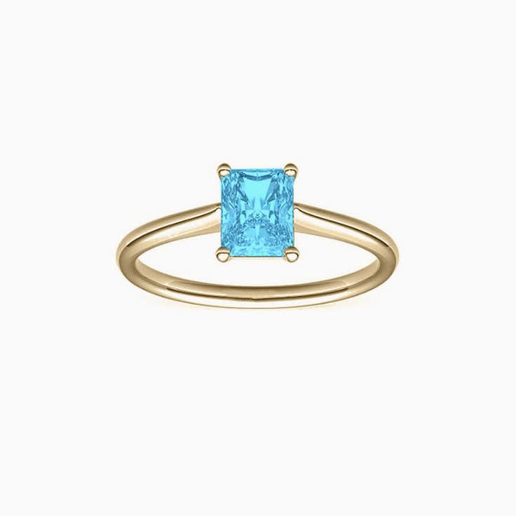 Sky Blue Topaz Sleek Radiant Cut Band