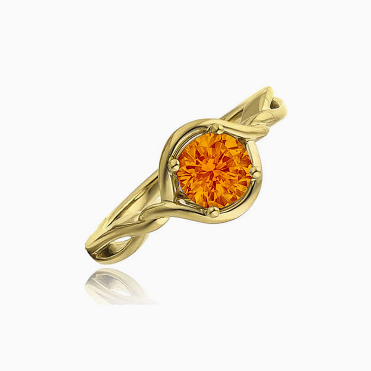 Orange Zircon Bezel set ring
