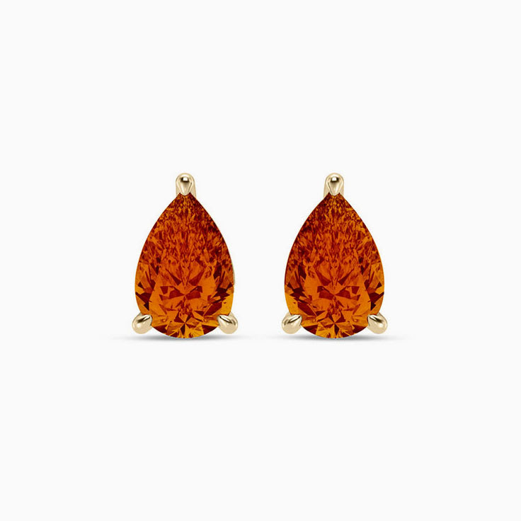 Spessartite grown diamond earrings