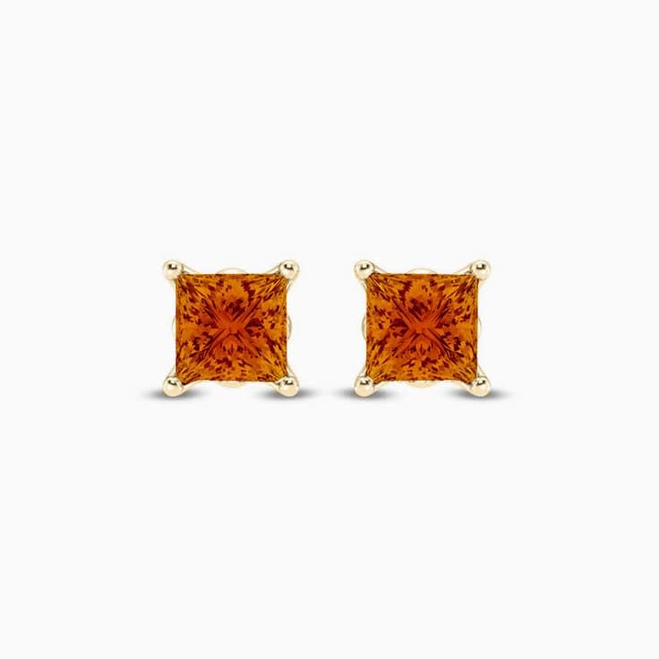 Spessartite Lab created diamond studs