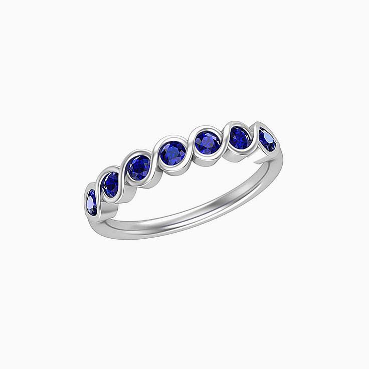 Blue Sapphire On A Twisted Band