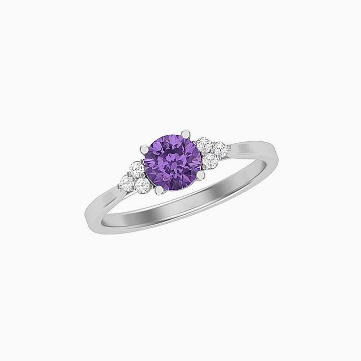 Amethyst With Round Diamonds