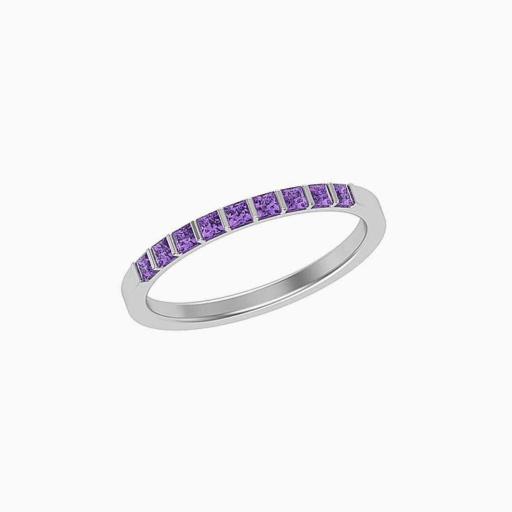 Princess Cut Amethyst Band