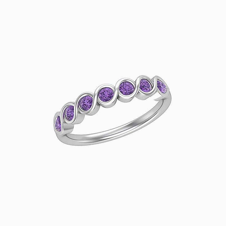 Amethyst On A Twisted Band