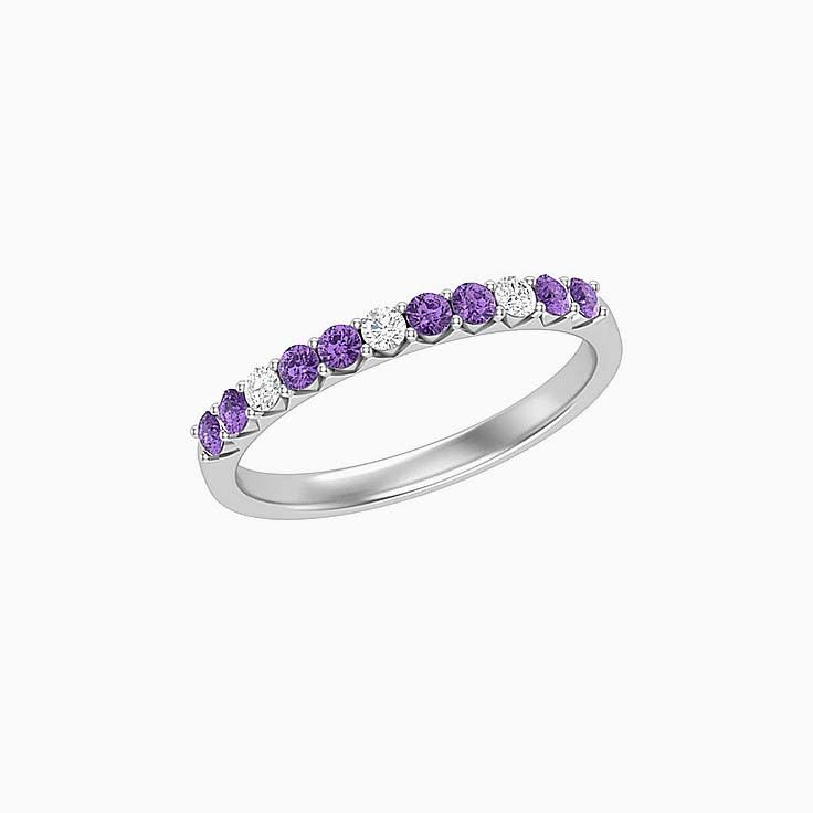 Amethyst And Diamond Band