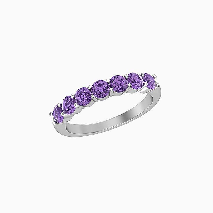 Classic Amethyst Round Band