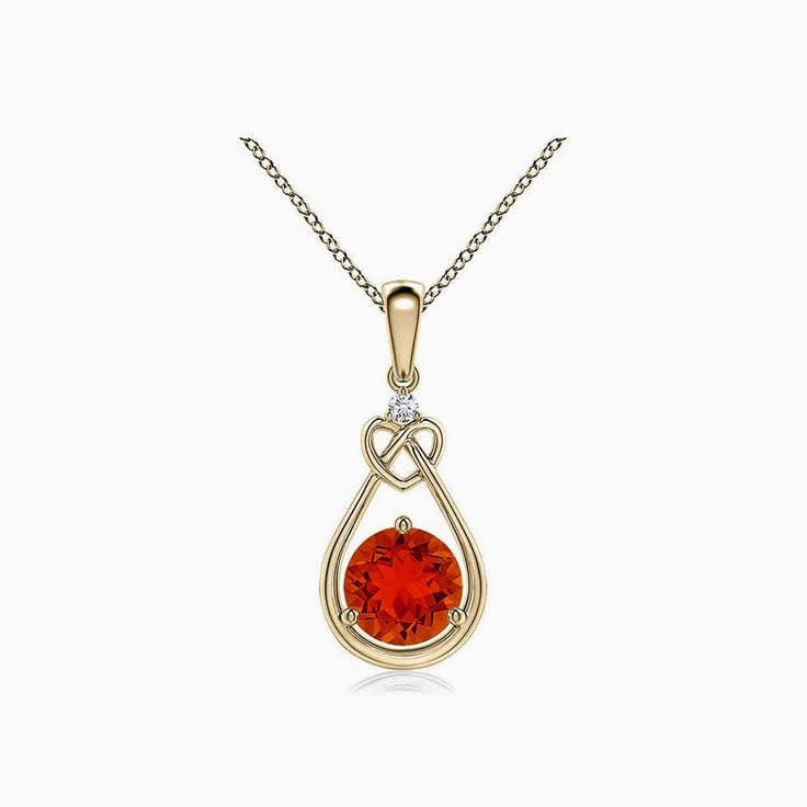 Drop Set Fire Opal Pendant