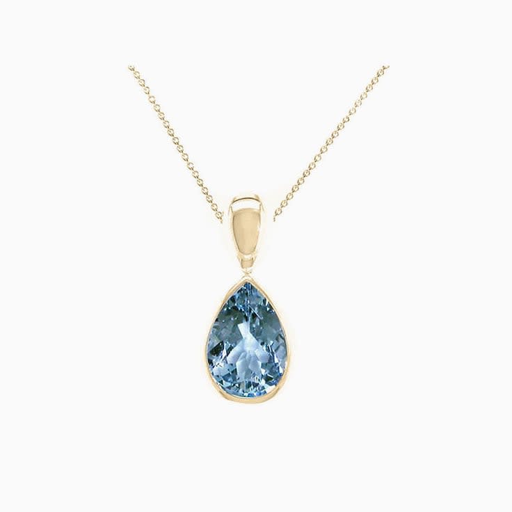 Classic Drop Set Teal Montana Sapphire Pendant