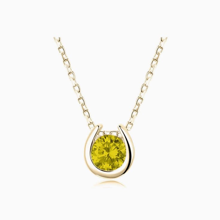 Yellow Sapphire Partial Bezel necklace