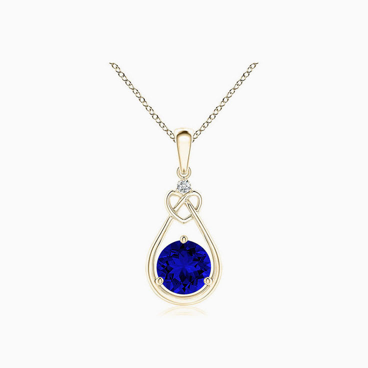 Drop Set Blue Sapphire Pendant