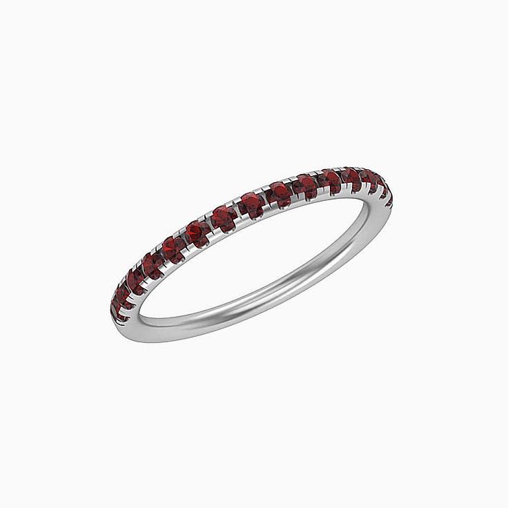 Red Garnet Wedding Band 7