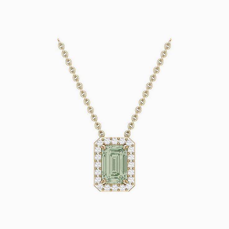 Half carat Classic emerald Green Amethyst necklace