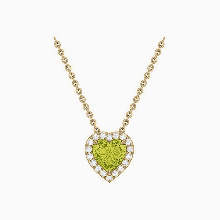 Half carat Classic heart Tourmaline necklace