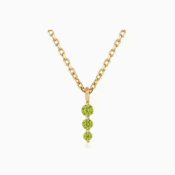 Tourmaline Three stone diamond pendant