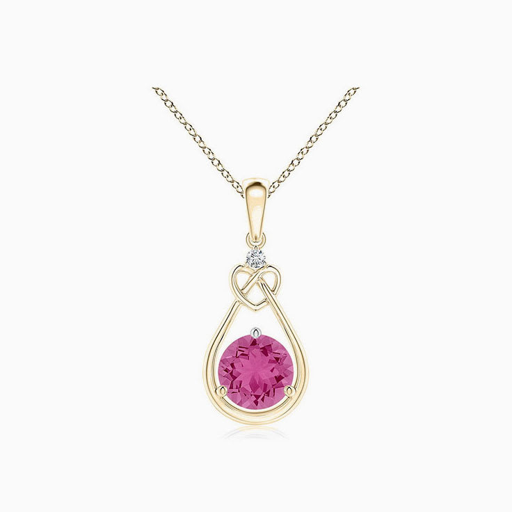 Drop Set Pink Sapphire Pendant