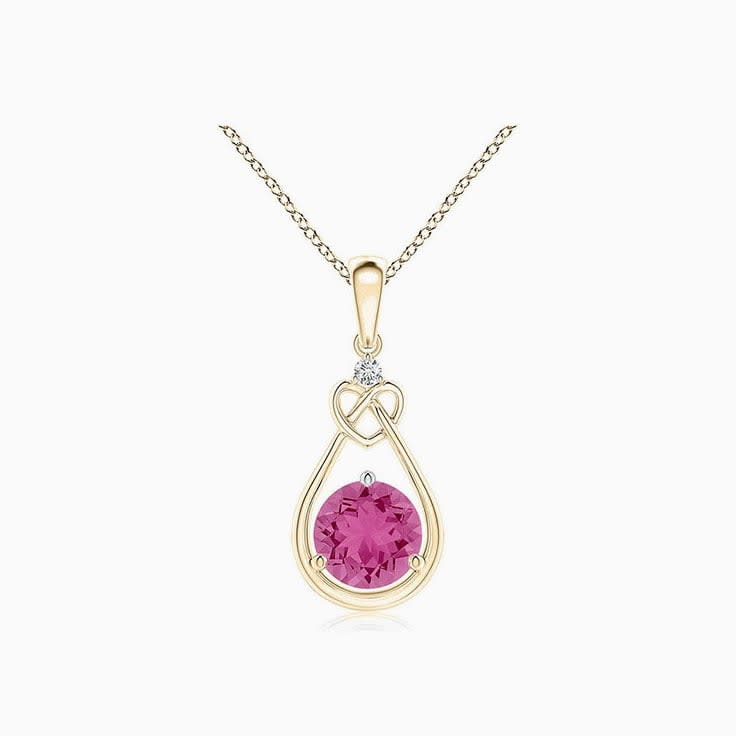 Drop Set Pink Sapphire Pendant
