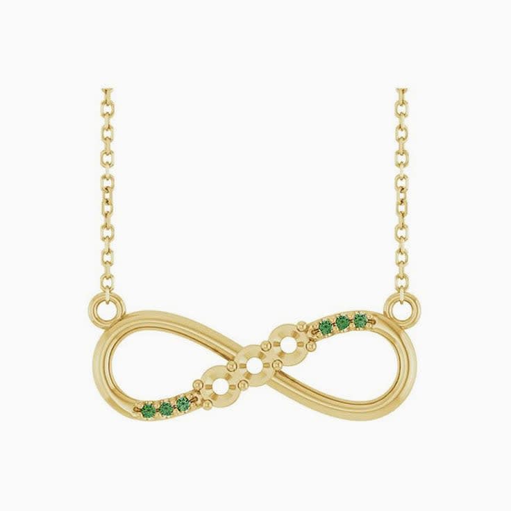 Green Sapphire Infinity Inspired Necklace