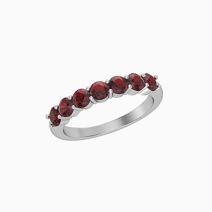 Classic Red Garnet Round Band