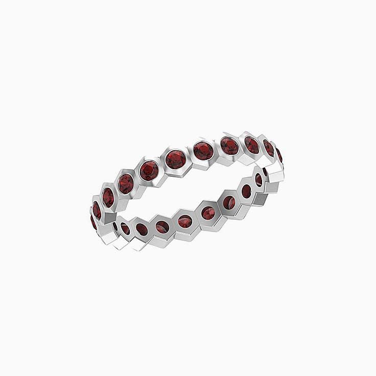 Red Garnet Eternity Ring