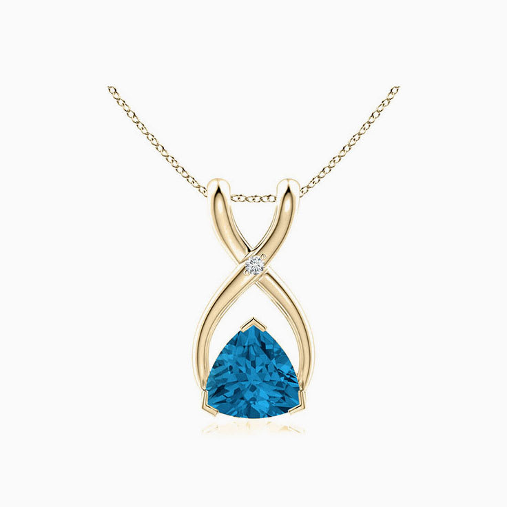Trillion Enhanced Blue Diamond Pendant