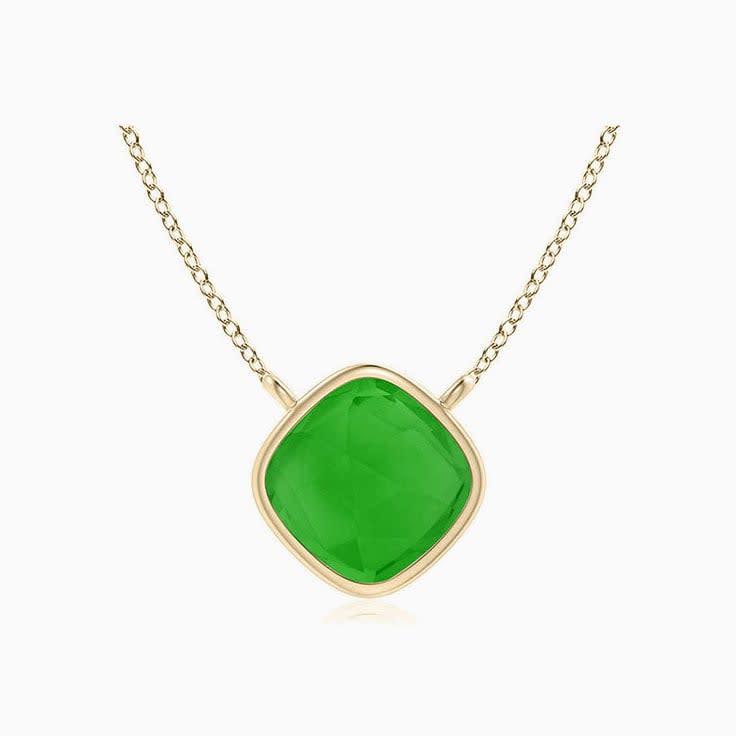 Bezel Set Tsavorite Necklace