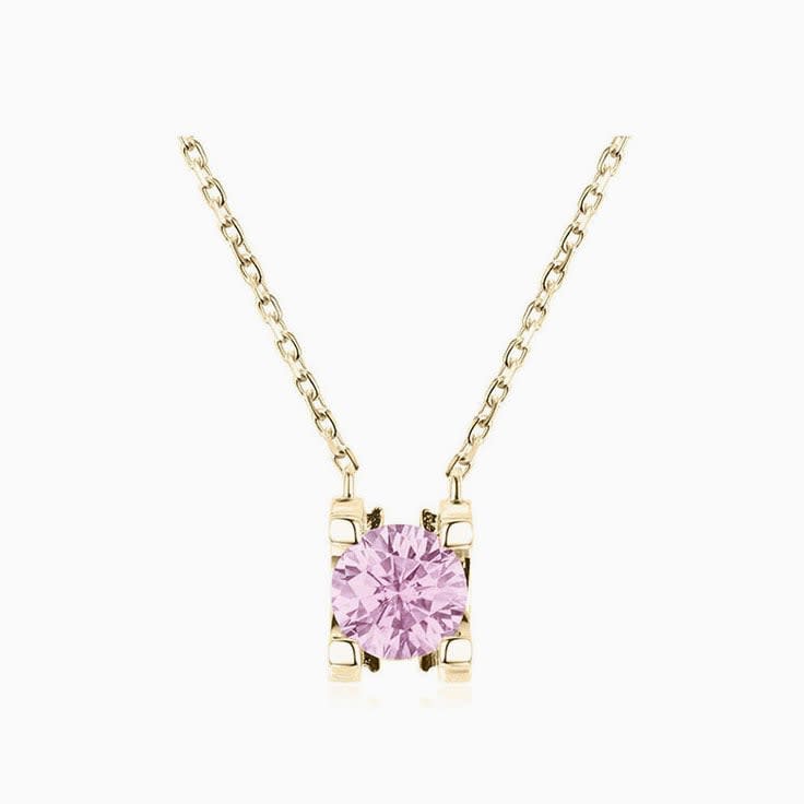 Rose Quartz 50 point Diamond Necklace