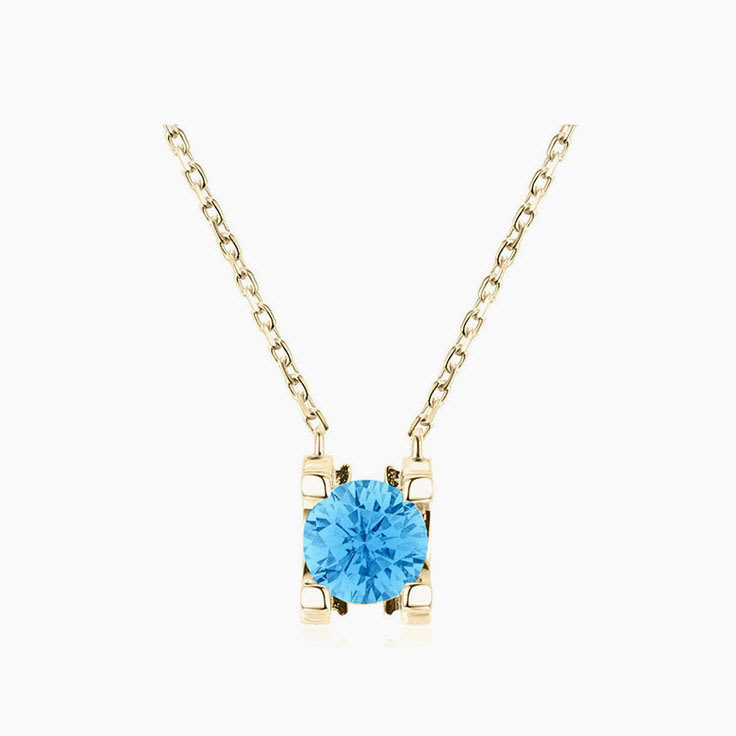 Sky Blue Topaz 50 point Diamond Necklace