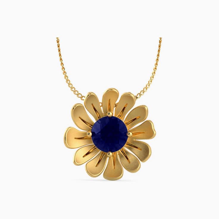 Kyanite Flower Pendant