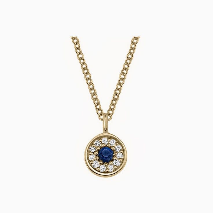 Kyanite Round Evil Eye Necklace