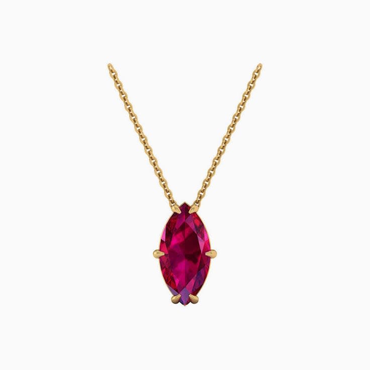 Marquise cut Rubelite Solitaire Necklace