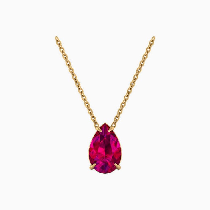 Pear Rubelite Necklace