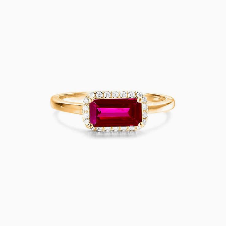 Rubelite Garnet Halo Ring