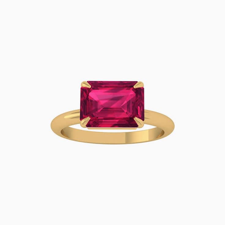Rubelite Gold Ring
