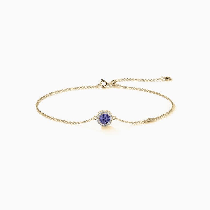 Tanzanite Diamond bracelet with fine halo