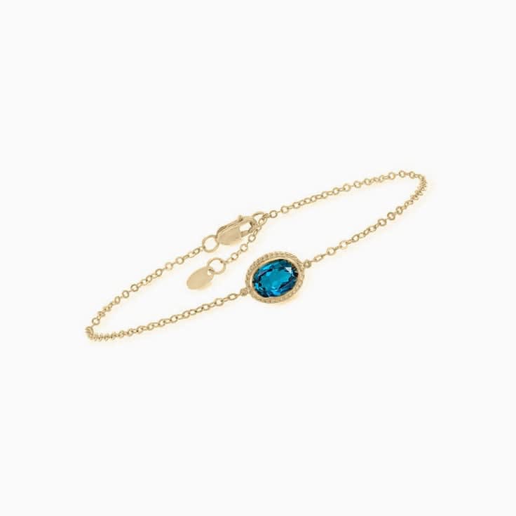 Gold London Blue Topaz Bracelets