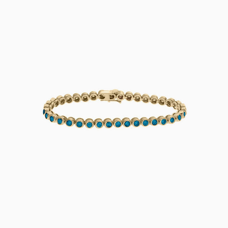 London Blue Topaz 3 carat Bezel set bracelet
