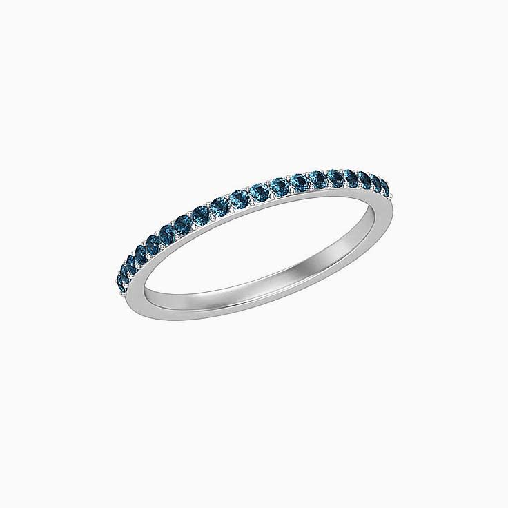 Teal Sapphire Wedding Band