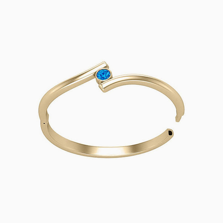 swiss blue topaz Simple Solitaire bangle