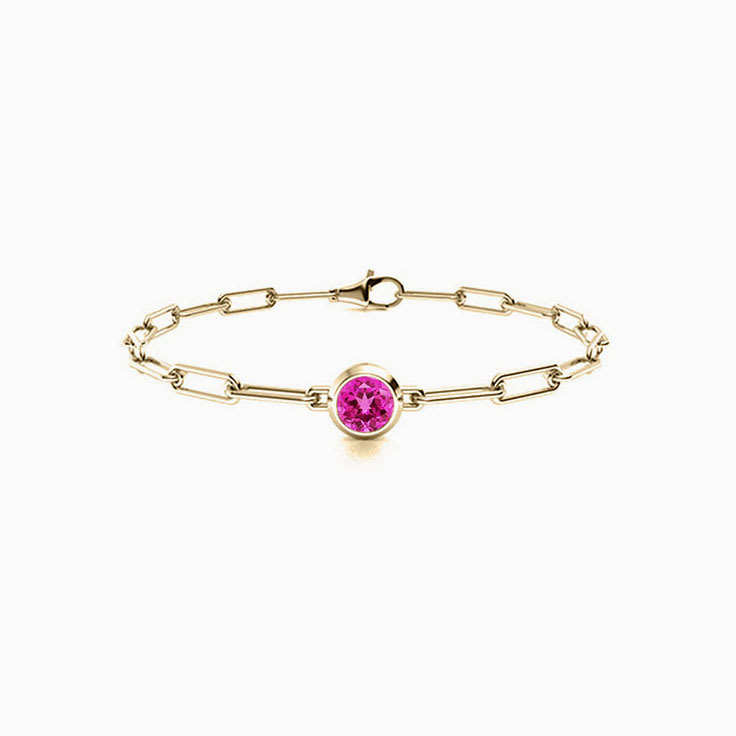 Bezel Set Pink Sapphire Bracelet