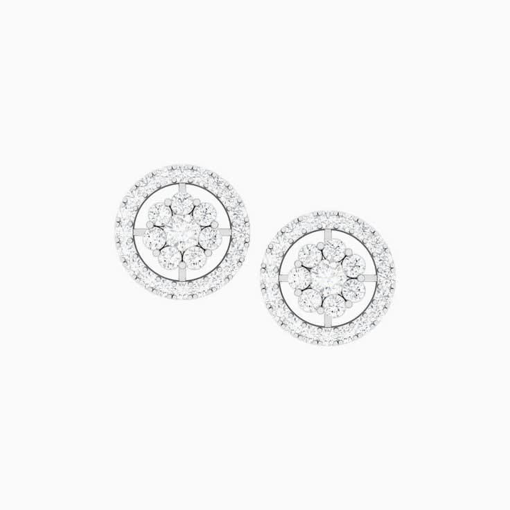 Round flower with Lab grown Diamonds