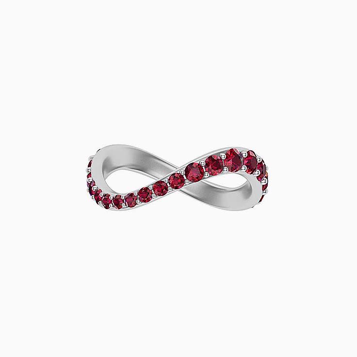 Wave Pattern Red Ruby Ring