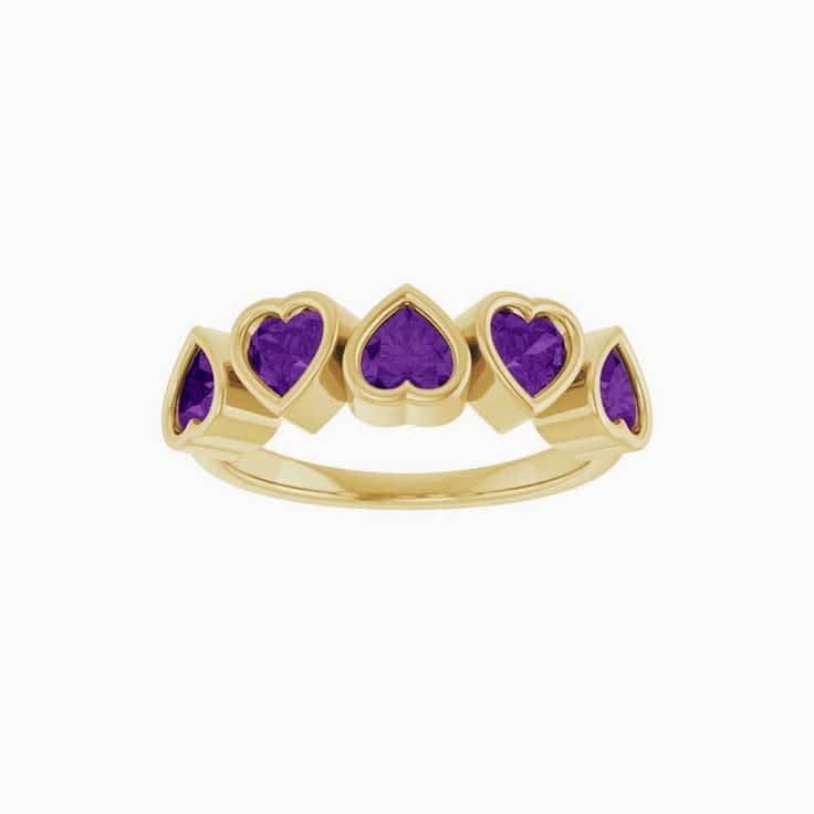 Heart shape Amethyst Ring