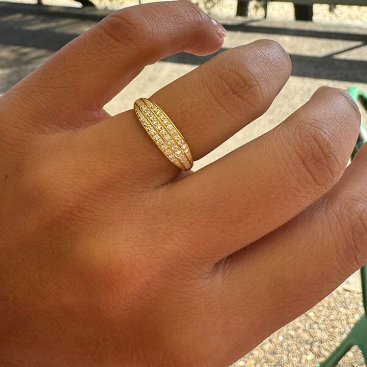 Everyday pave set diamond ring