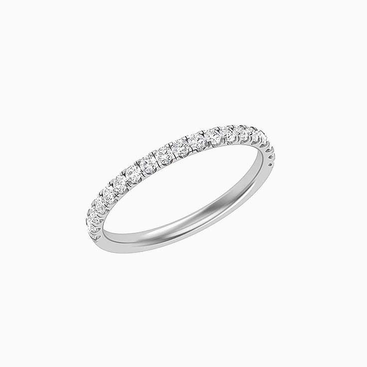2 points Scalloped Pave Diamond Ring