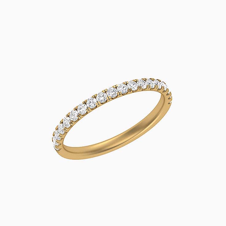 2 points Scalloped Pave Diamond Ring