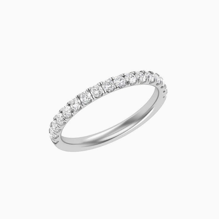 3 points Scalloped Pave Diamond Ring