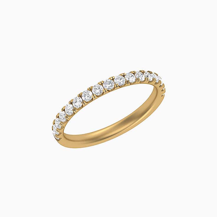 3 points Scalloped Pave Diamond Ring