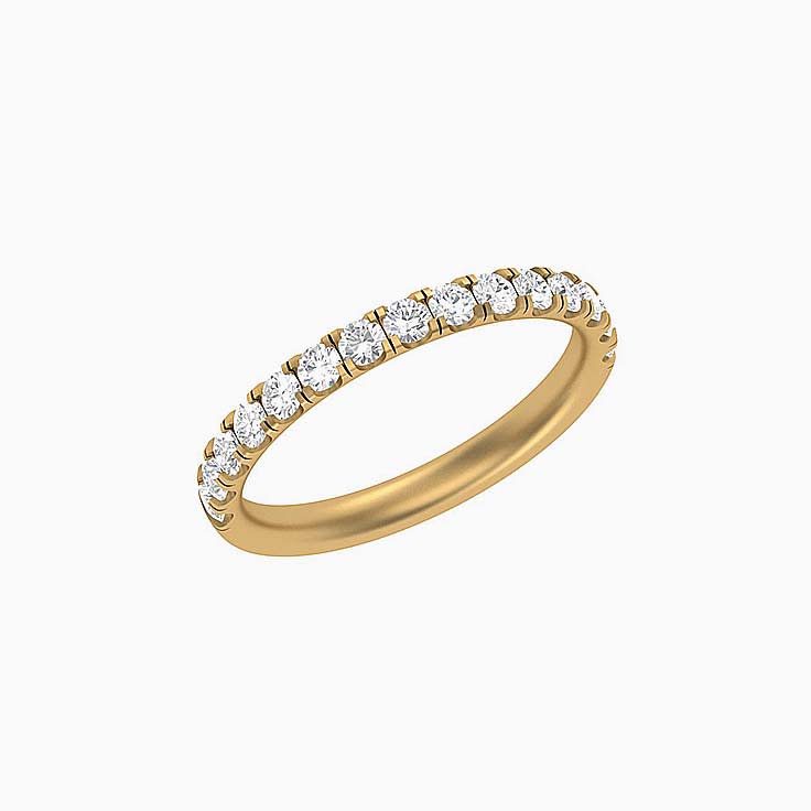 4 points Scalloped Pave Diamond Ring