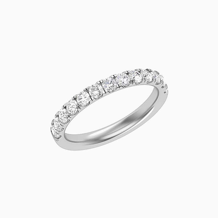 6 points Scalloped Pave Diamond Ring
